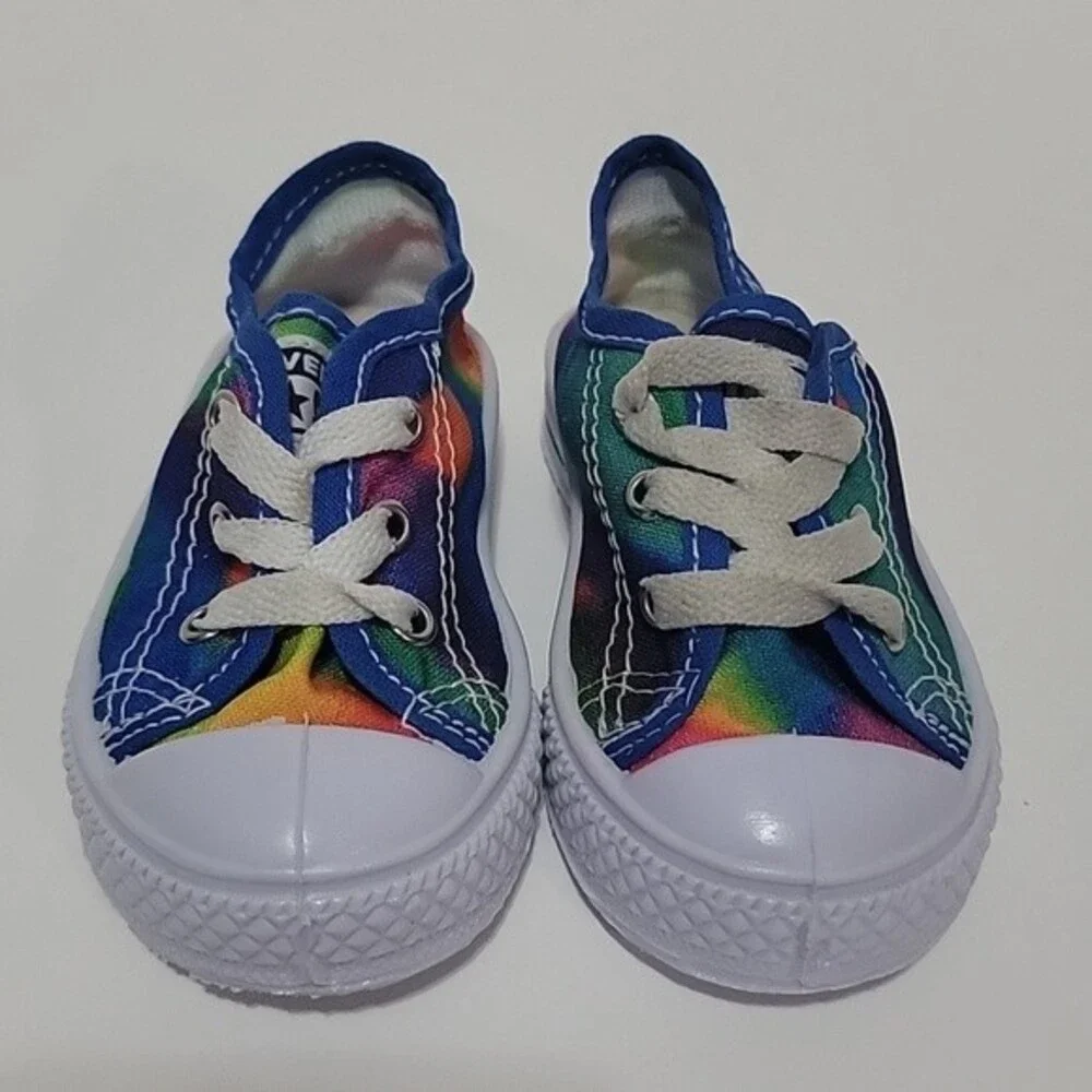CONVERSE All Star Baby Rainbow Tie Dyed Shoes size 19